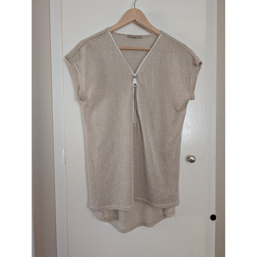Joan Vass Womens Top Lagenlook Coastal Forest Fairy Goblincore Chunky Zipper M